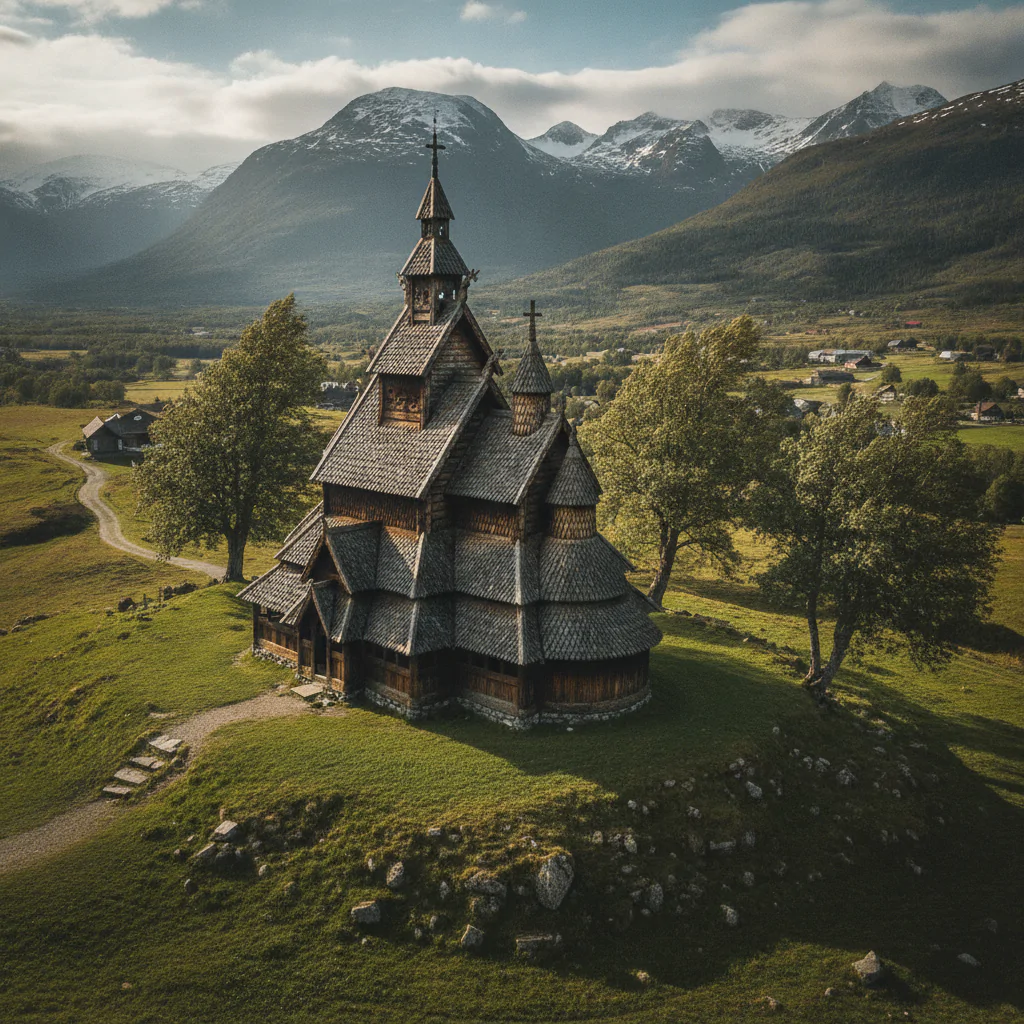 Деревянная церковь на холме