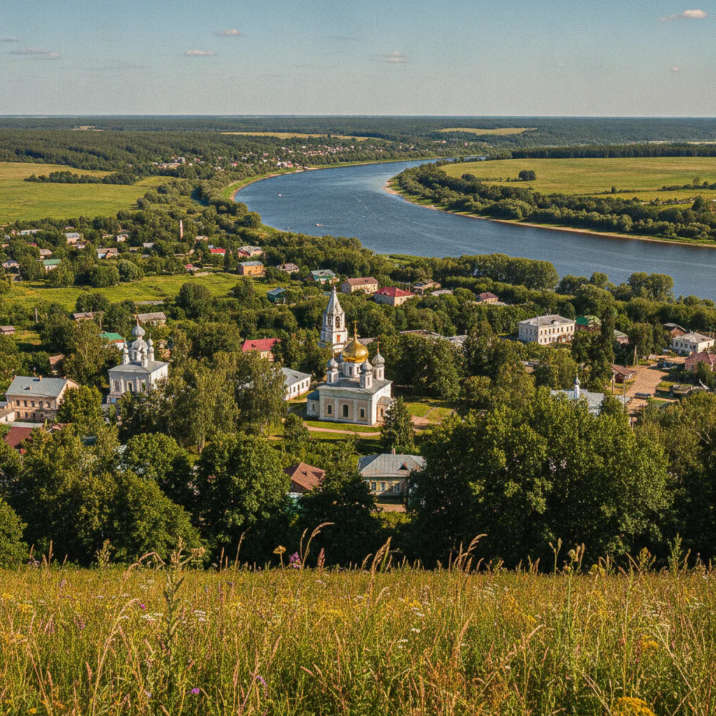 Панорама Плёса с горы Левитана