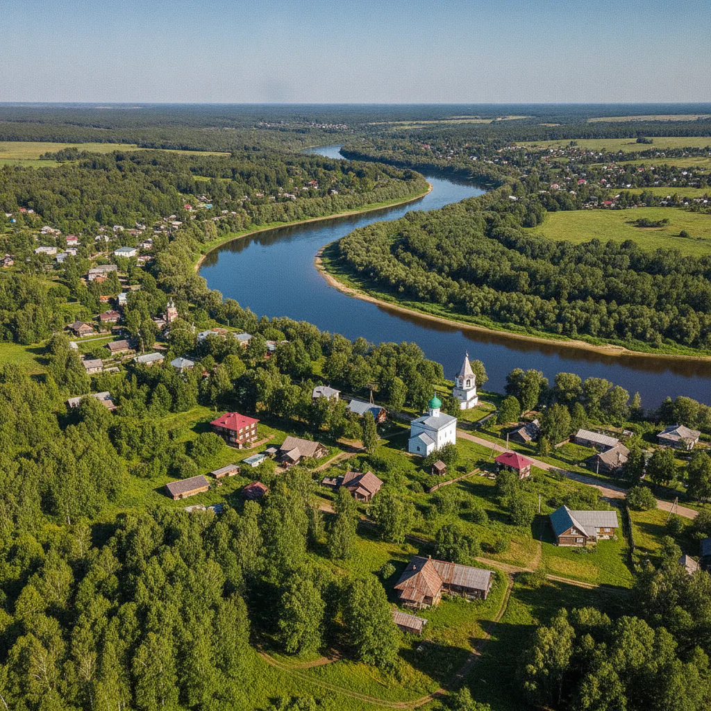 Панорама Плеса с высоты