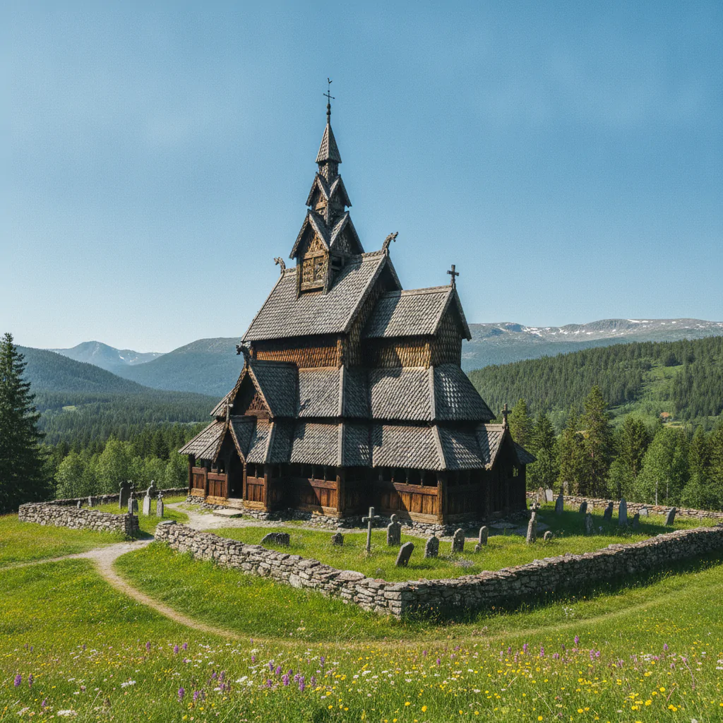 Деревянная церковь на холме